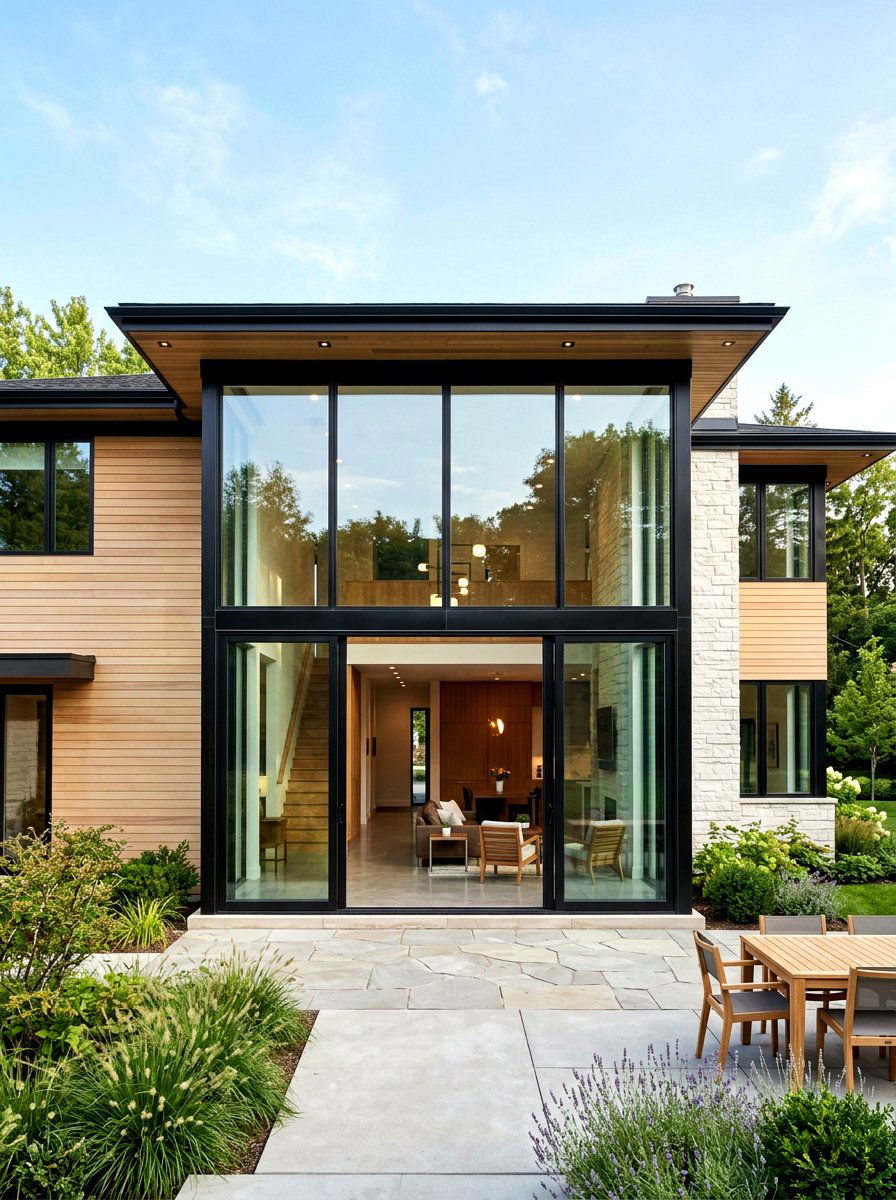 Contemporary black window trim - 30 quiet luxury curb appeal ideas