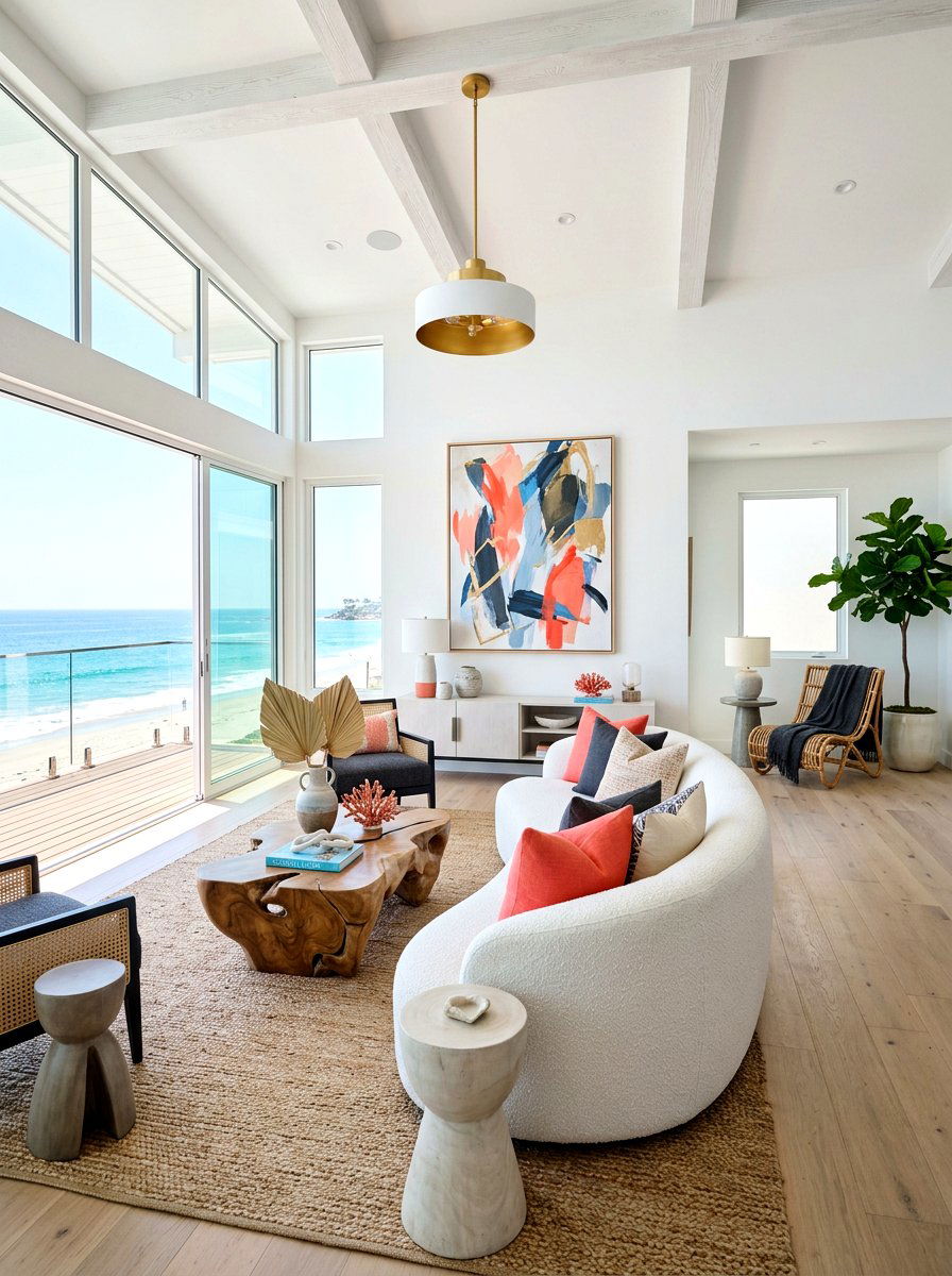 Contemporary coastal living room - 30 coastal living room ideas
