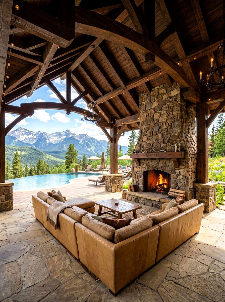 Contemporary concrete pool patio - 30 resort poolside patio ideas