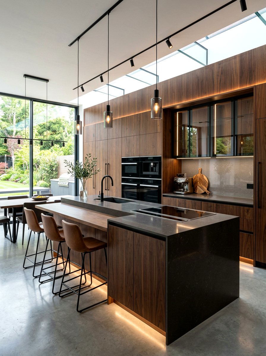 Contemporary dark wood kitchen - 30 dark wood kitchen ideas
