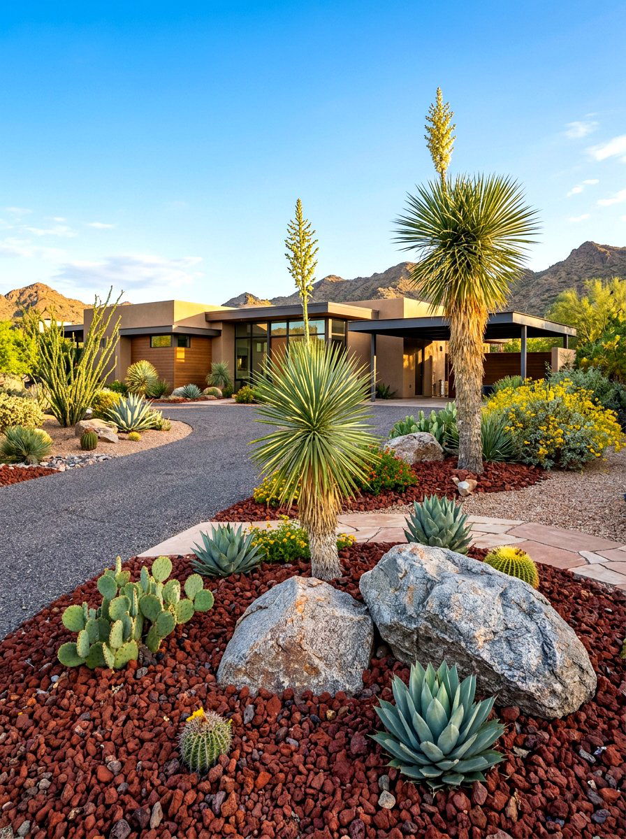 Contemporary desert landscaping - 30 front yard makeover ideas