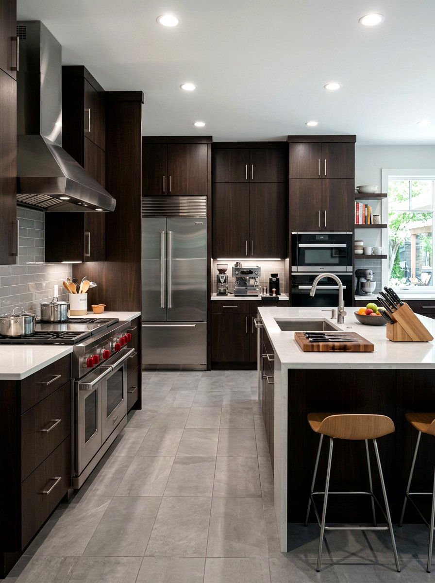 Contemporary espresso kitchen with stainless steel appliances - 30 espresso kitchen ideas