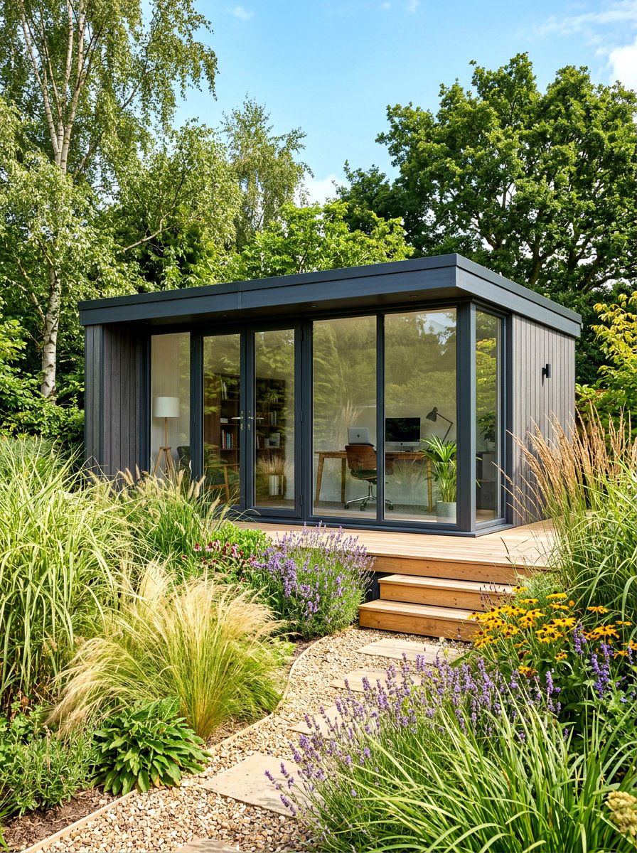 Contemporary garden office - 30 modern garden ideas