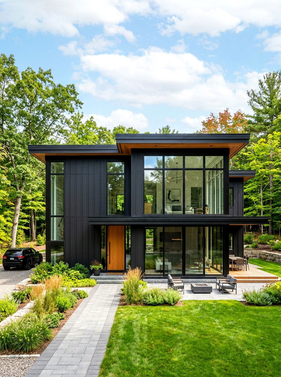 Contemporary glass and vertical siding - 30 board and batten exterior trim ideas