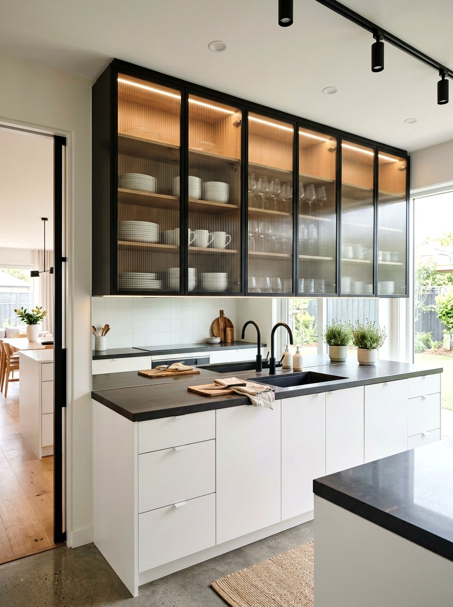 Contemporary glass door scullery - 30 scullery kitchen ideas