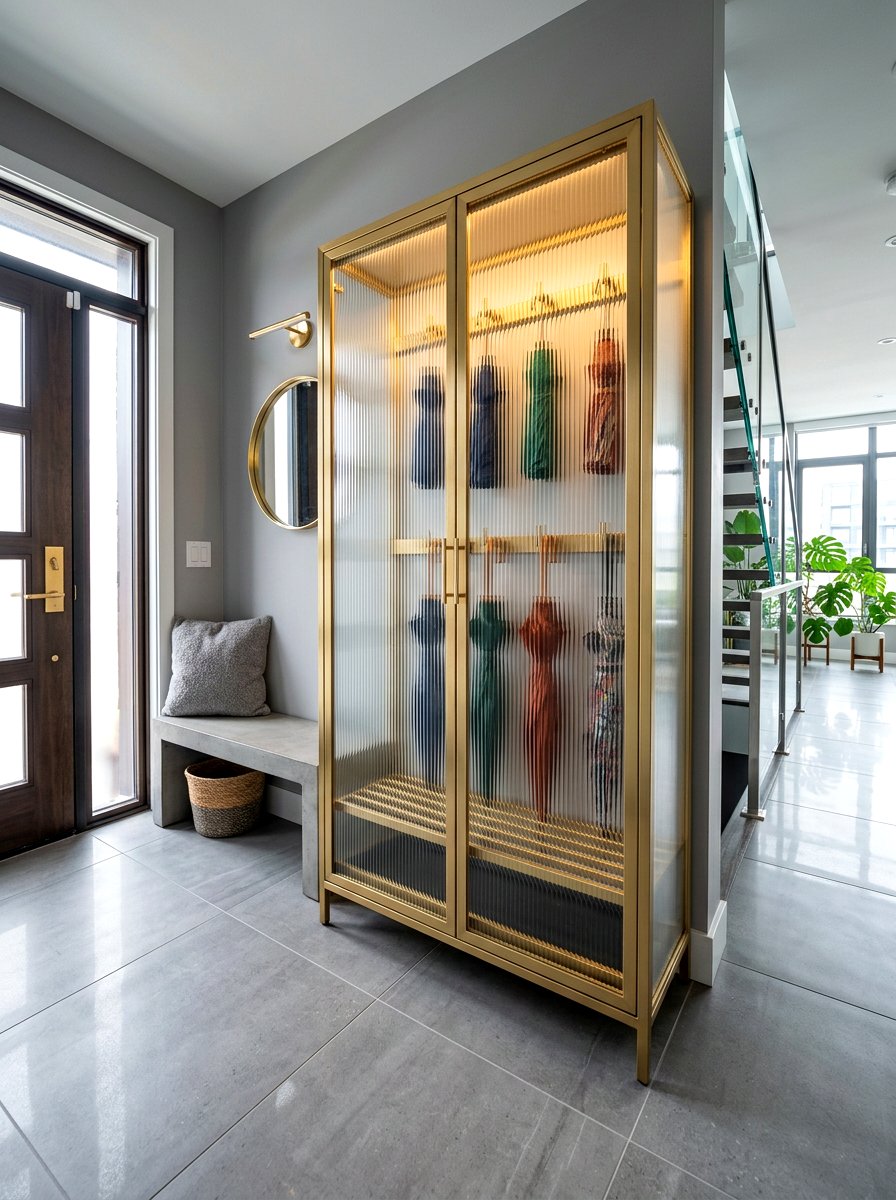 Contemporary glass front umbrella cabinet - 30 umbrella cabinet ideas