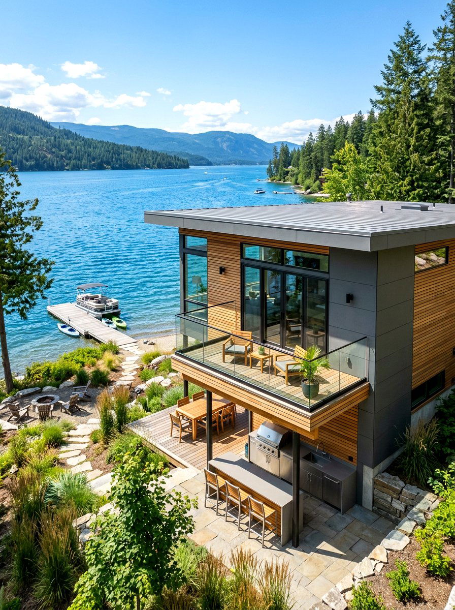 Contemporary lake house cottage - 30 lake house exterior ideas