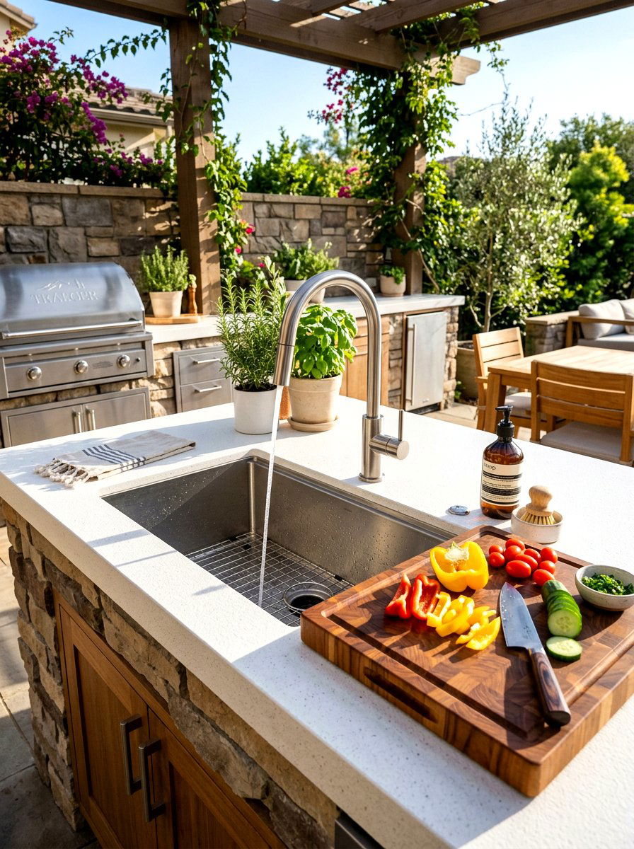 Contemporary outdoor kitchen sink - 30 alfresco kitchen ideas