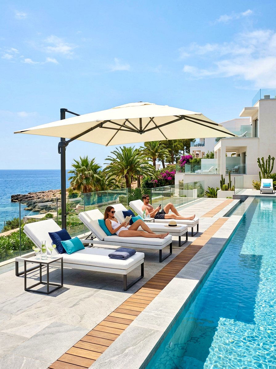 Contemporary poolside lounge area - 30 California casual patio lounge ideas