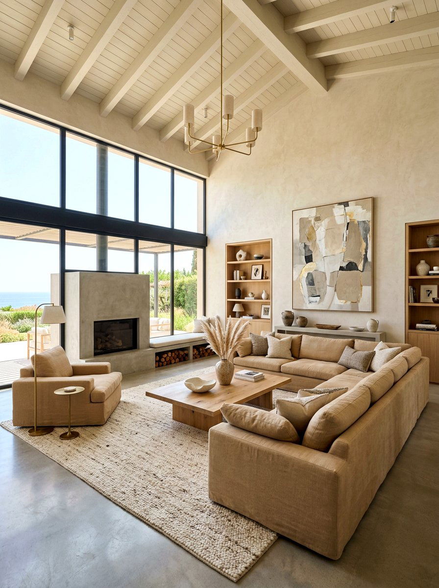 Contemporary sand living room - 30 sand color living room ideas