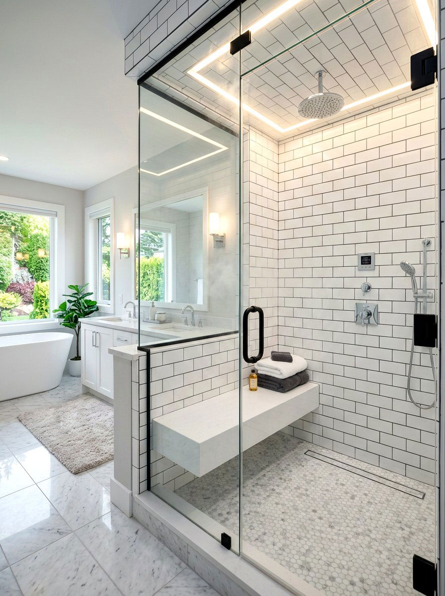 Contemporary steam shower - 30 contrast therapy bathroom ideas