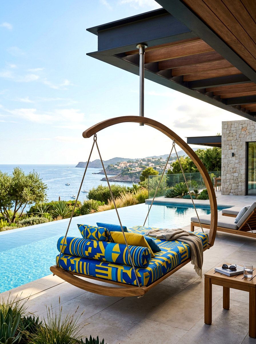Contemporary suspended daybed - 30 porch swing bed ideas