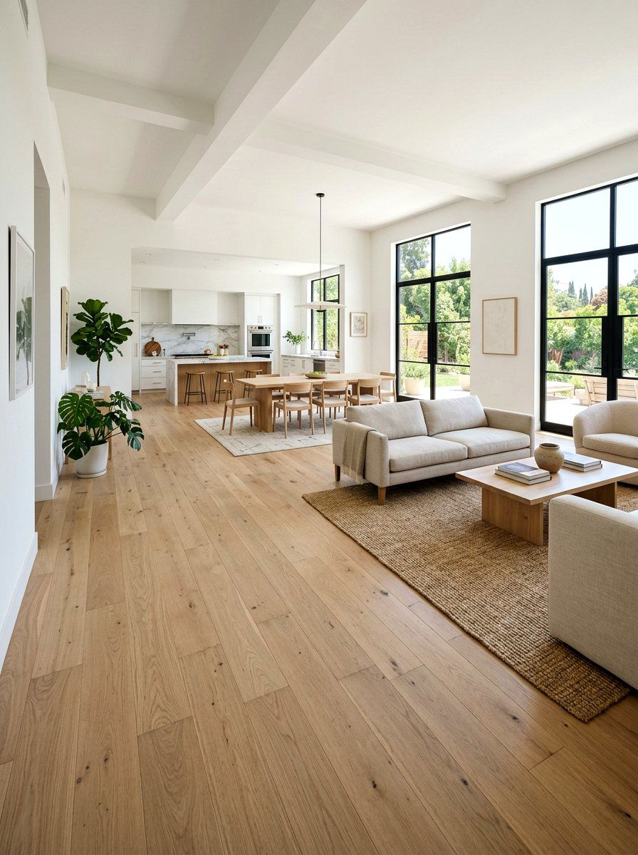 Continuous Hardwood Flooring Flow - 30 open concept decorating ideas