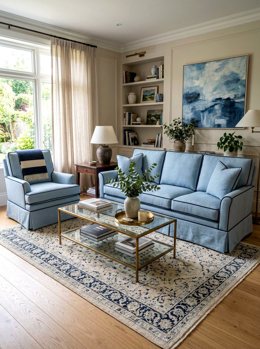 Contrast Welt Skirted Seat - 30 tailored skirted furniture ideas