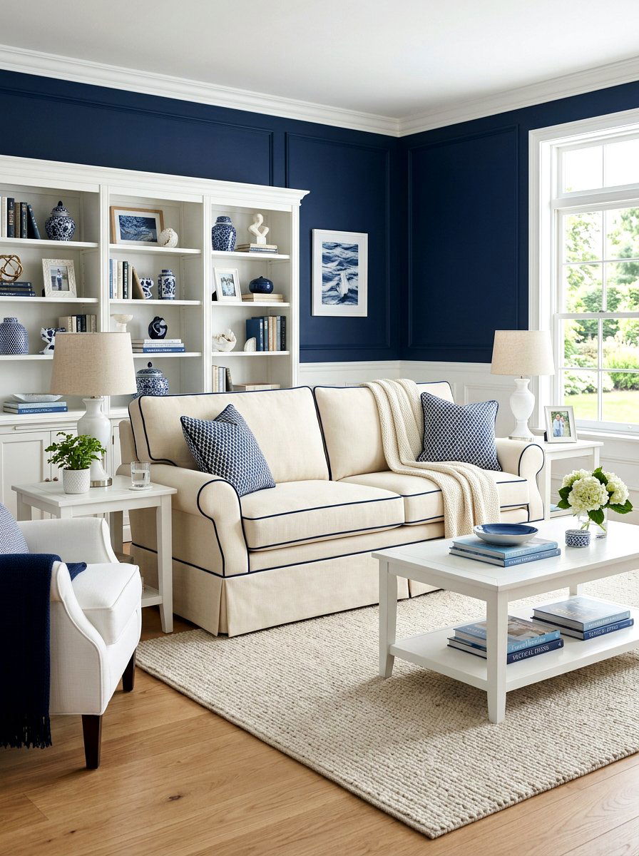 Contrast piping skirted sofa - 30 skirted sofa ideas