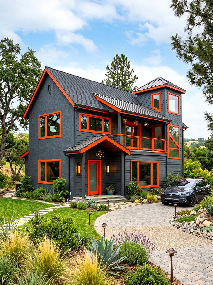 Contrast window trim - 30 outdoor window trim ideas