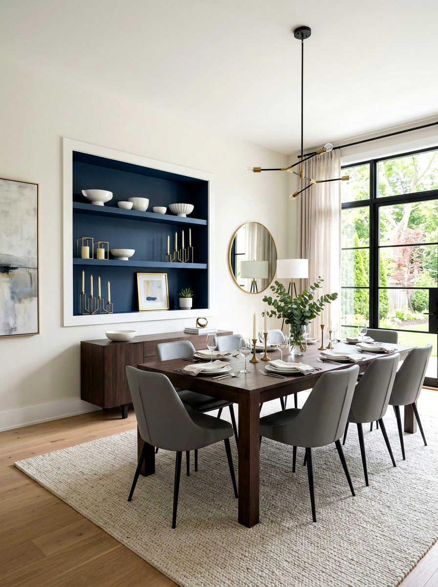 Contrasting Paint Niche - 30 niche shelf styling ideas