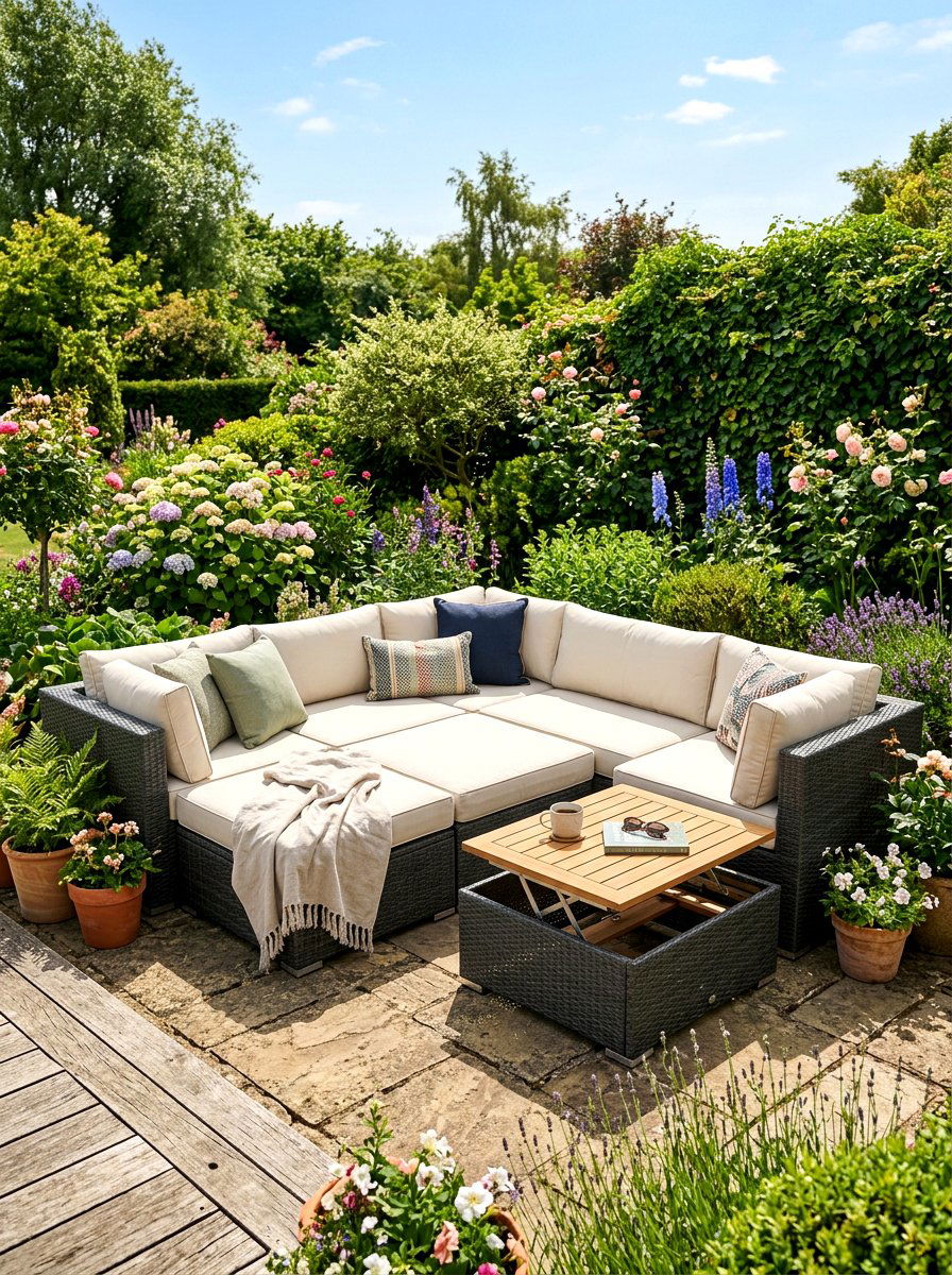 Convertible modular garden sofa arrangement - 30 outdoor modular sofa ideas