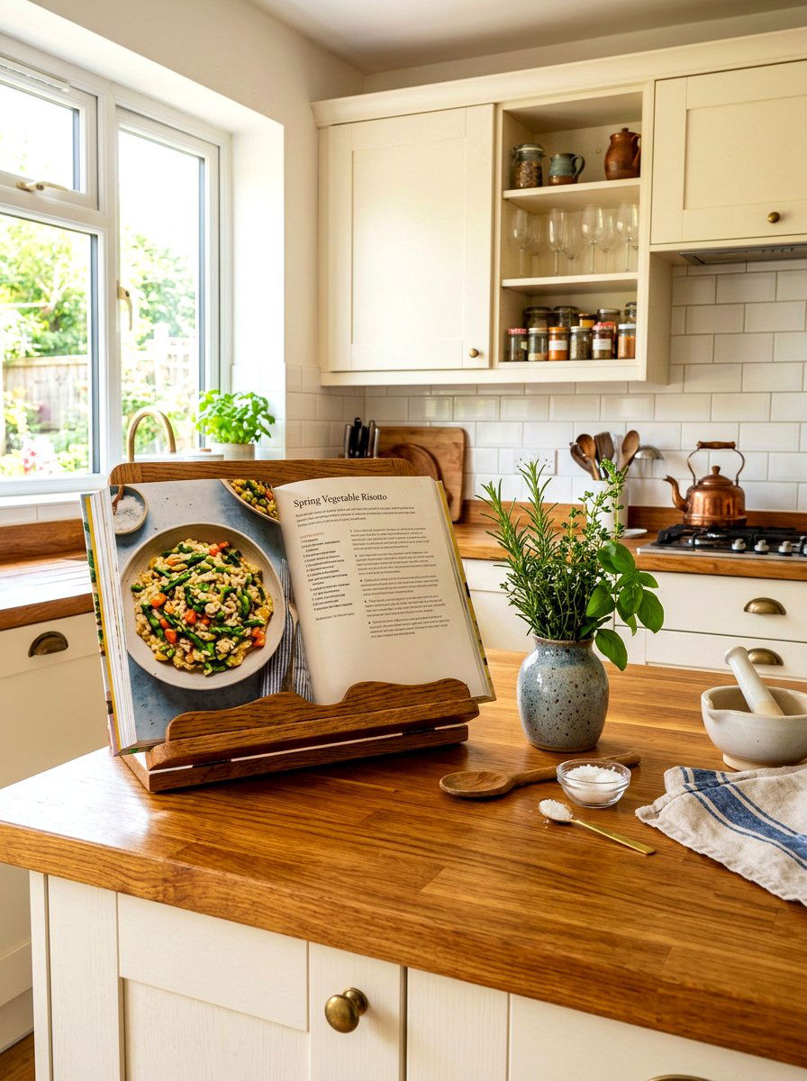 Cookbook Display Stand - 30 kitchen counter decor ideas