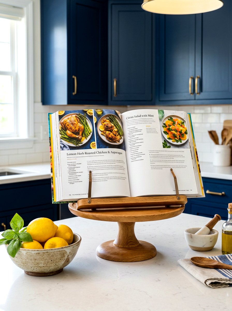 Cookbook Holder Pedestal Cake Stand - 30 cake stand kitchen decor ideas