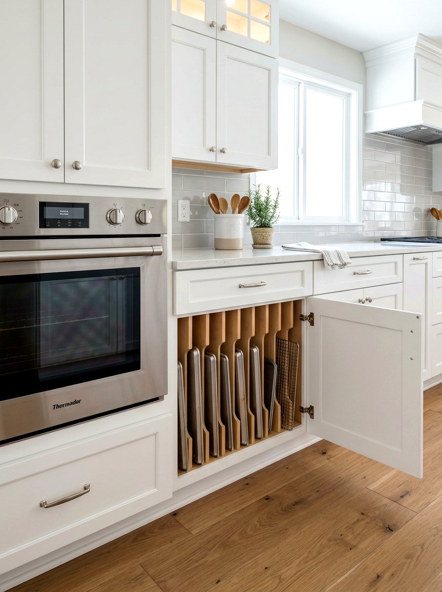 Cookie sheet slot cabinet - 30 tray divider cabinet ideas