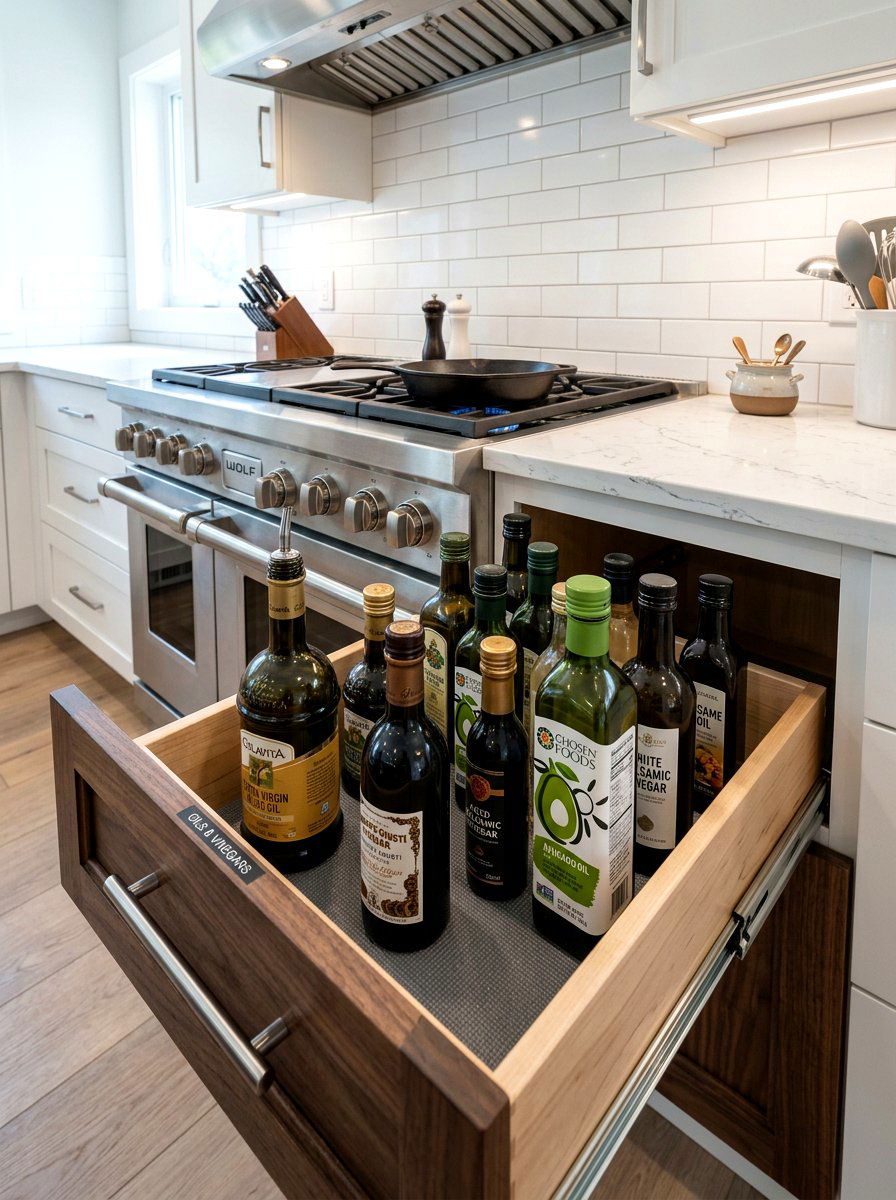 Cooking Oil Drawer Tray - 30 organizing kitchen drawers ideas