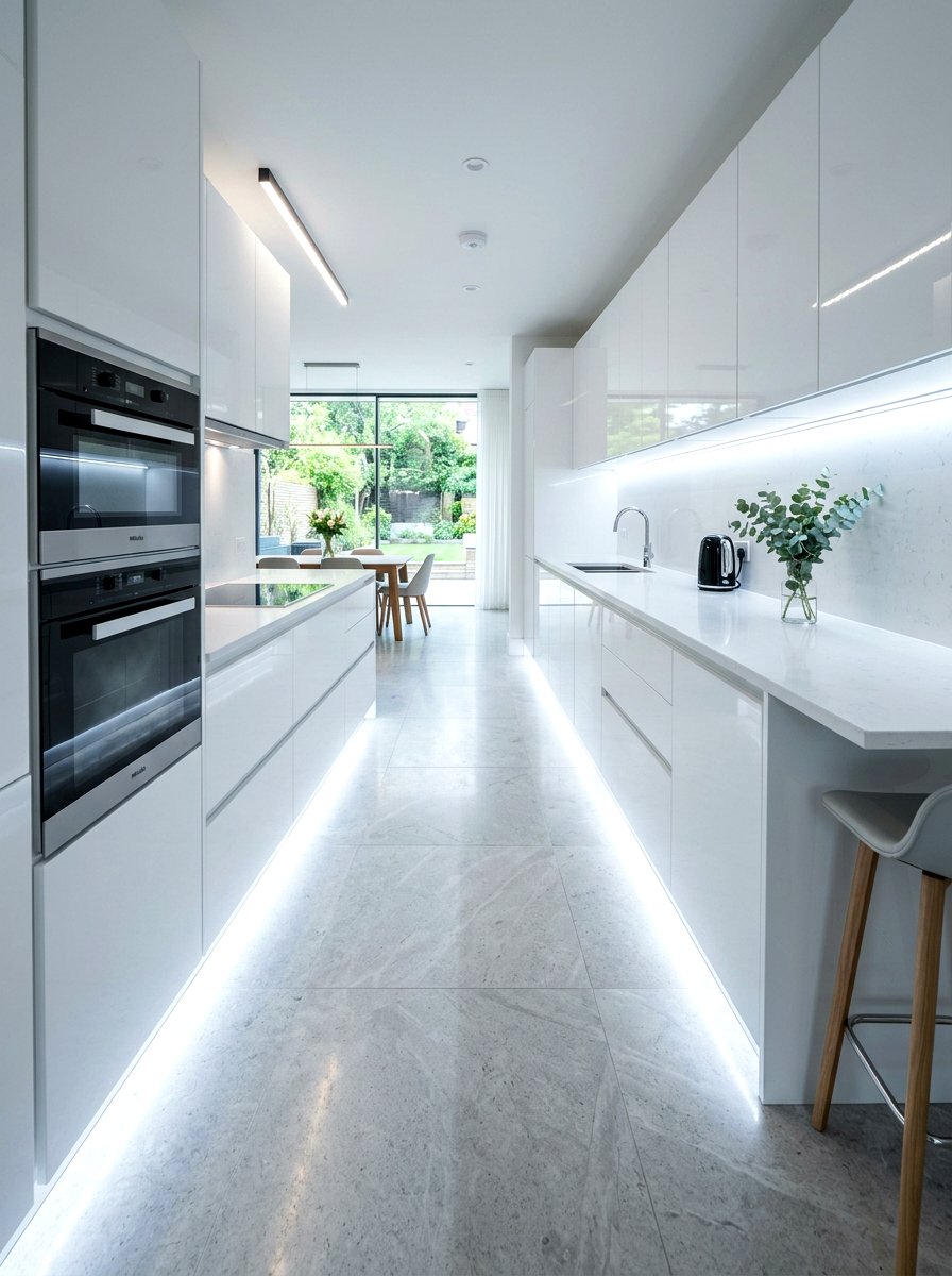 Cool White Modern Lighting - 30 toe kick lighting ideas