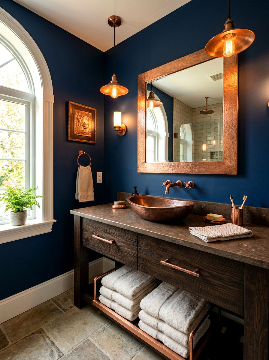 Copper Accent Bathroom - 30 art deco bathroom ideas