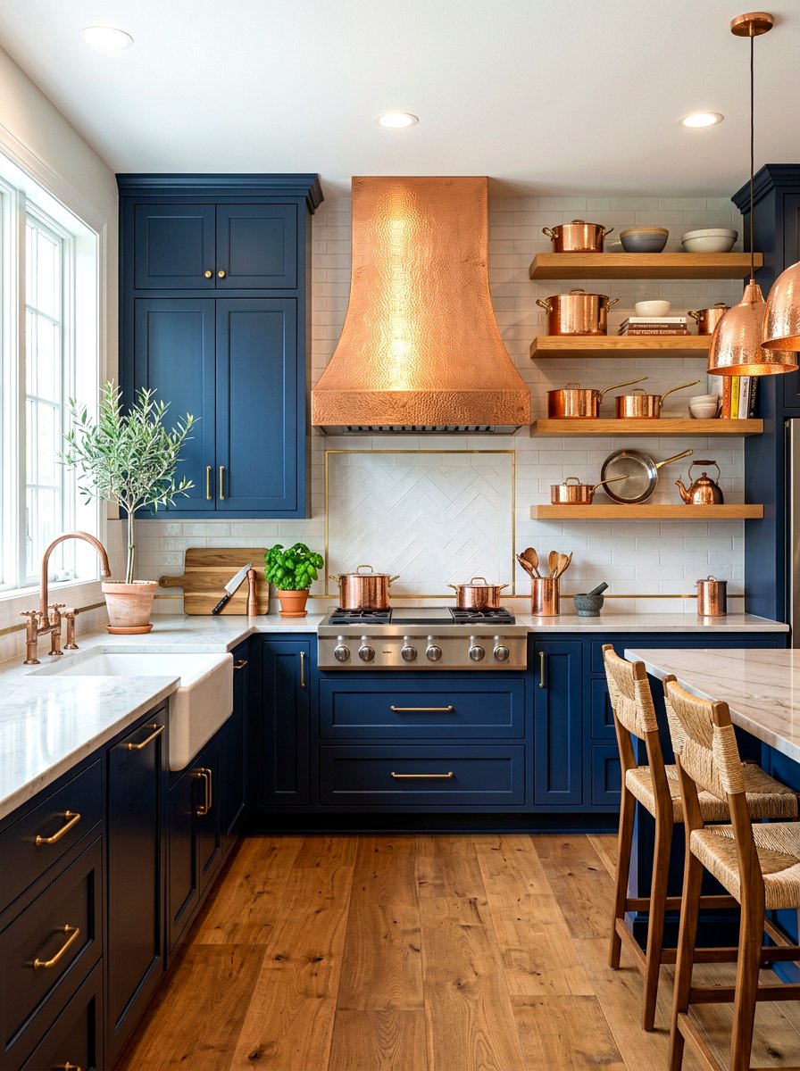 Copper Accent Kitchen - 30 old world kitchen ideas