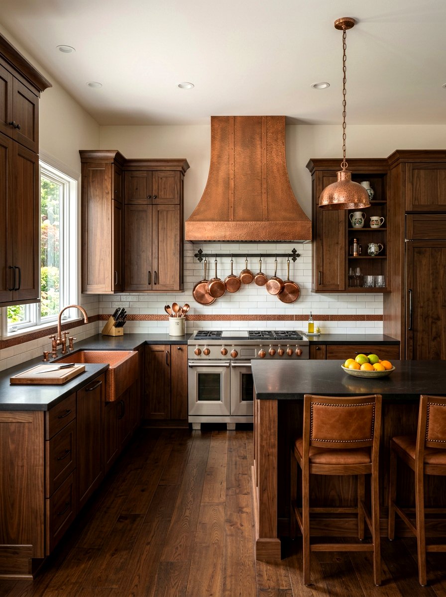 Copper Accent Kitchen - 30 rustic kitchen ideas