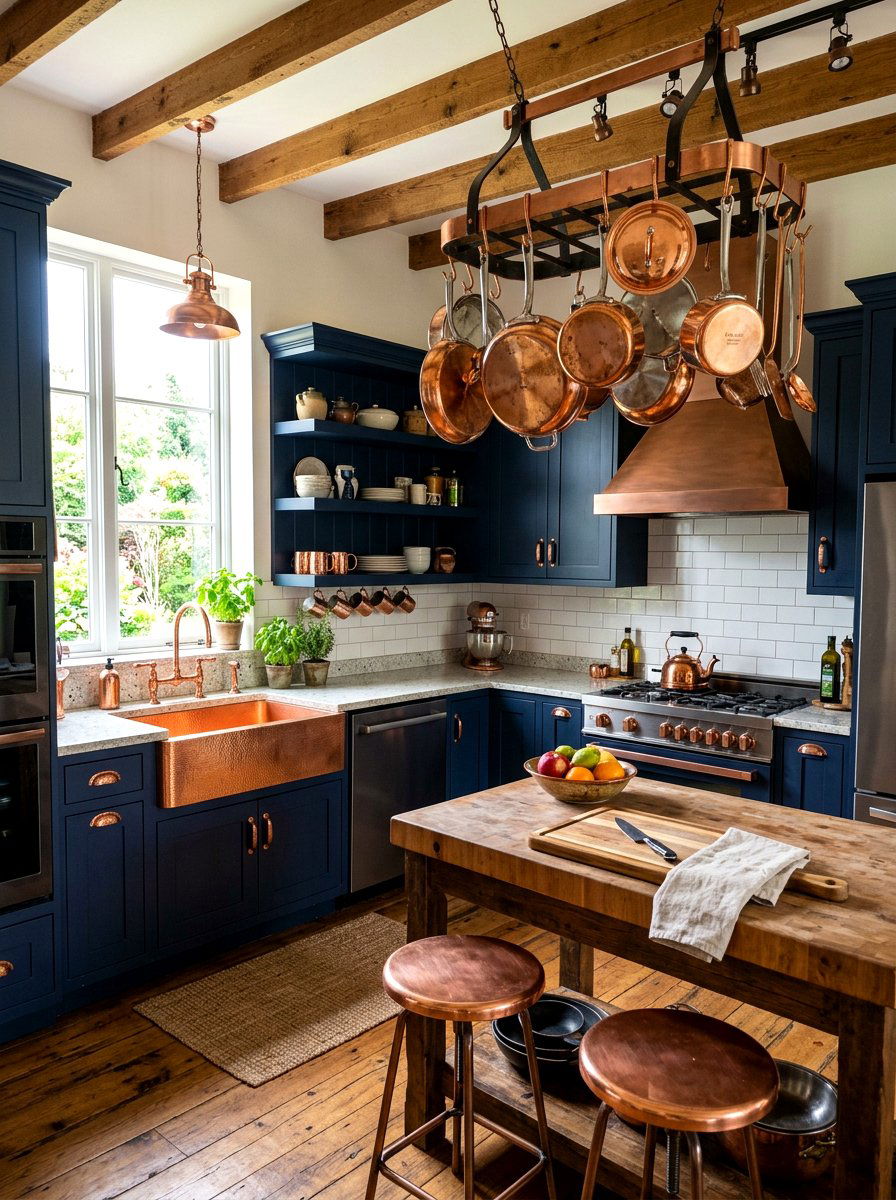 Copper Accent Kitchen - 30 metallic maximalist decor ideas