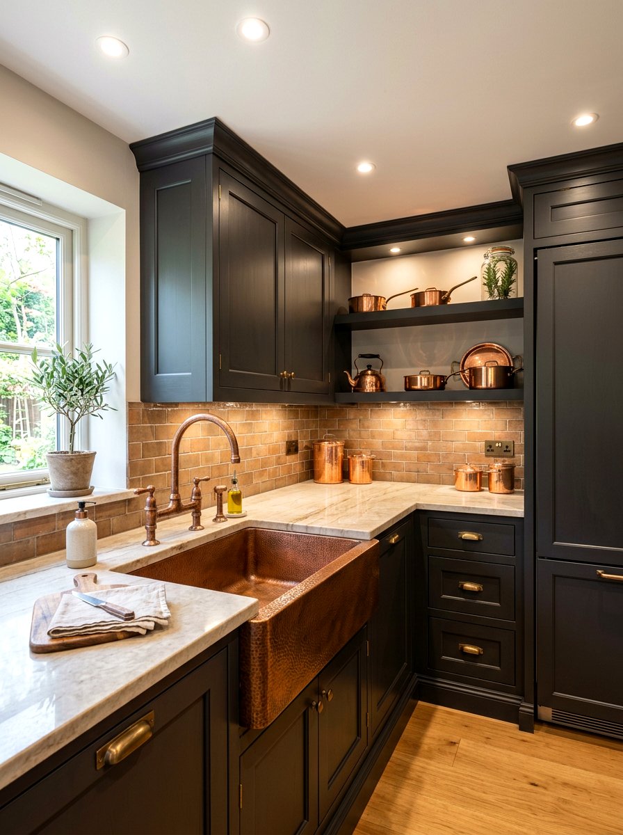Copper Accent Scullery - 30 scullery aesthetic ideas