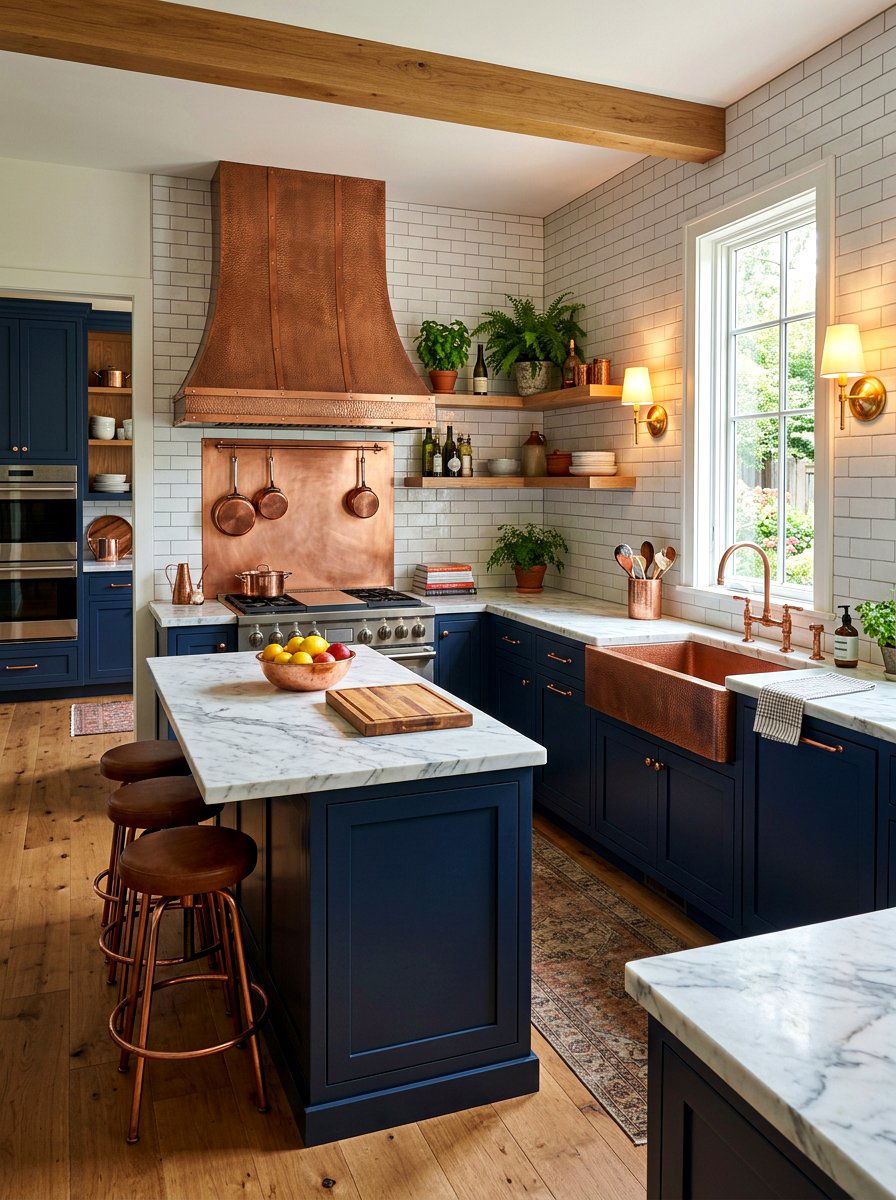 Copper Accents Kitchen - 30 storybook kitchen ideas