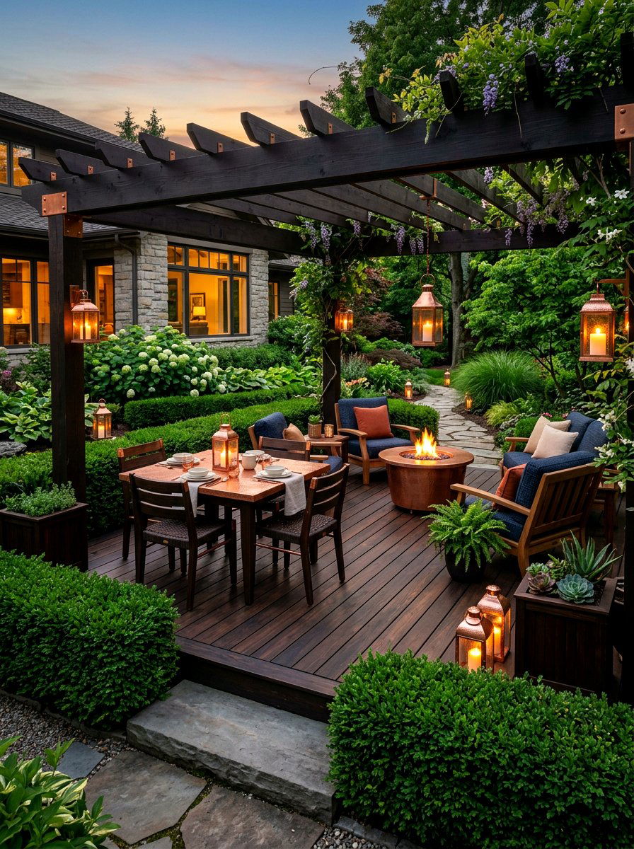 Copper And Dark Wood Patio - 30 patio color scheme ideas