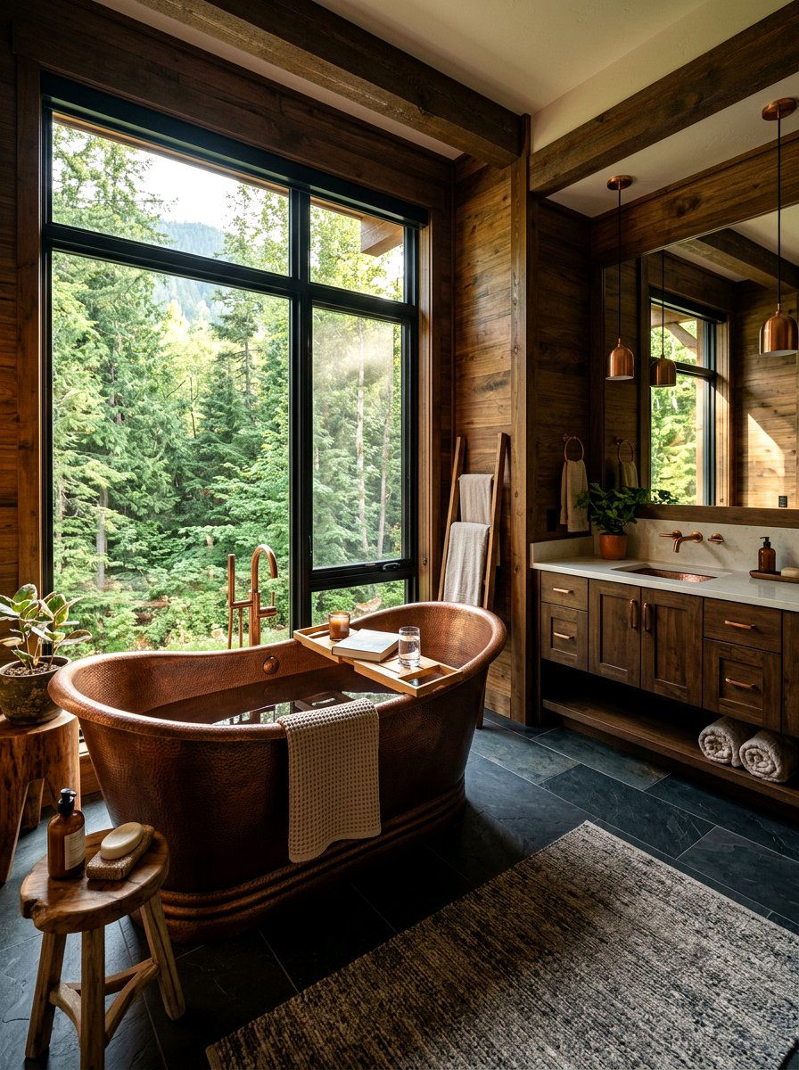 Copper Bathtub - 30 sound bath bathroom ideas