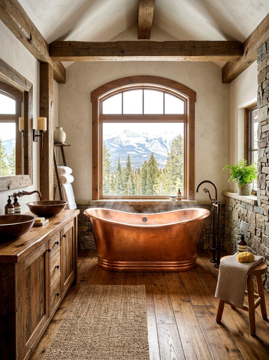 Copper Bathtub Bathroom - 30 rustic luxury bathroom ideas