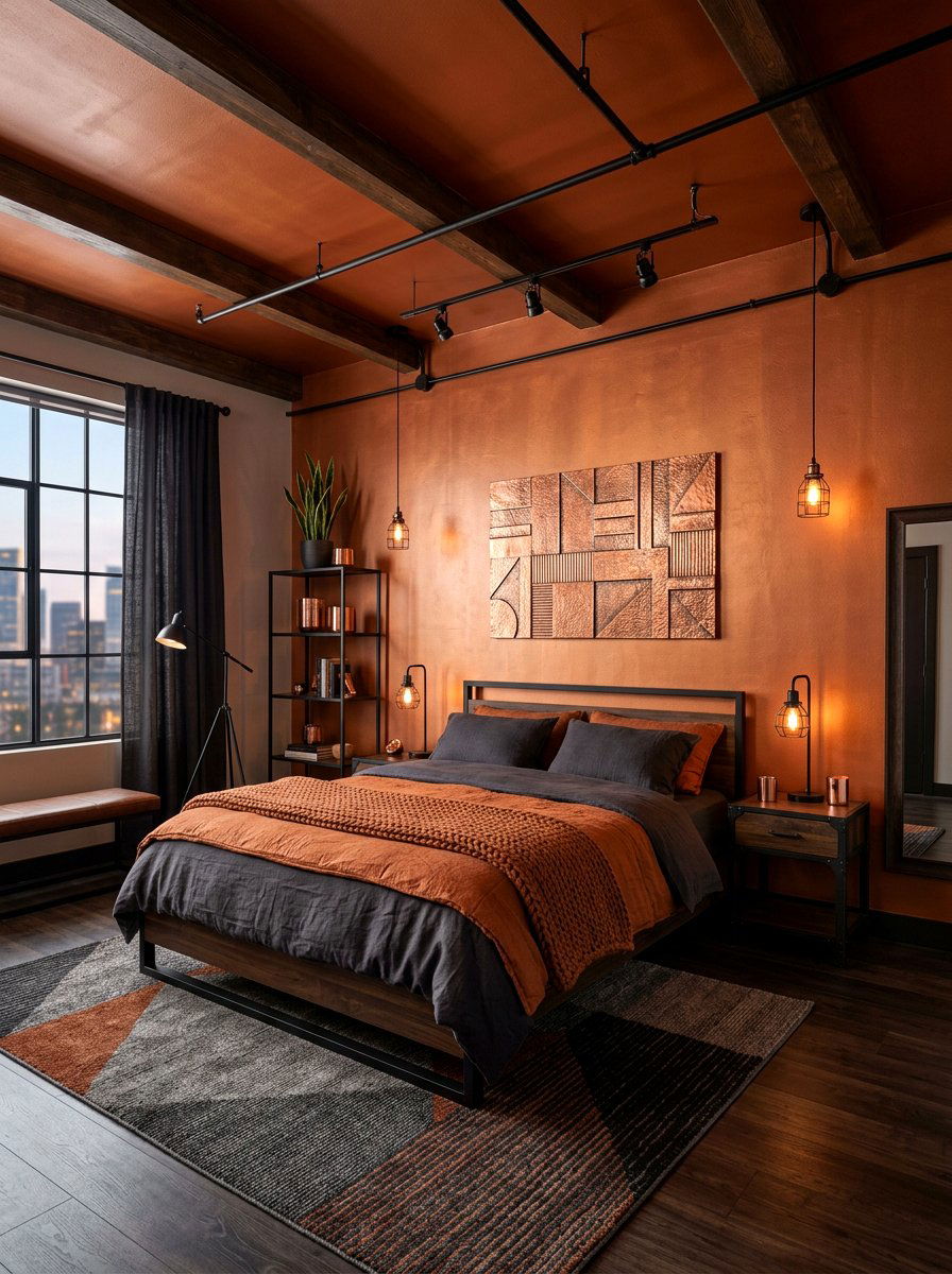 Copper Bedroom - 30 color drenched bedroom ideas