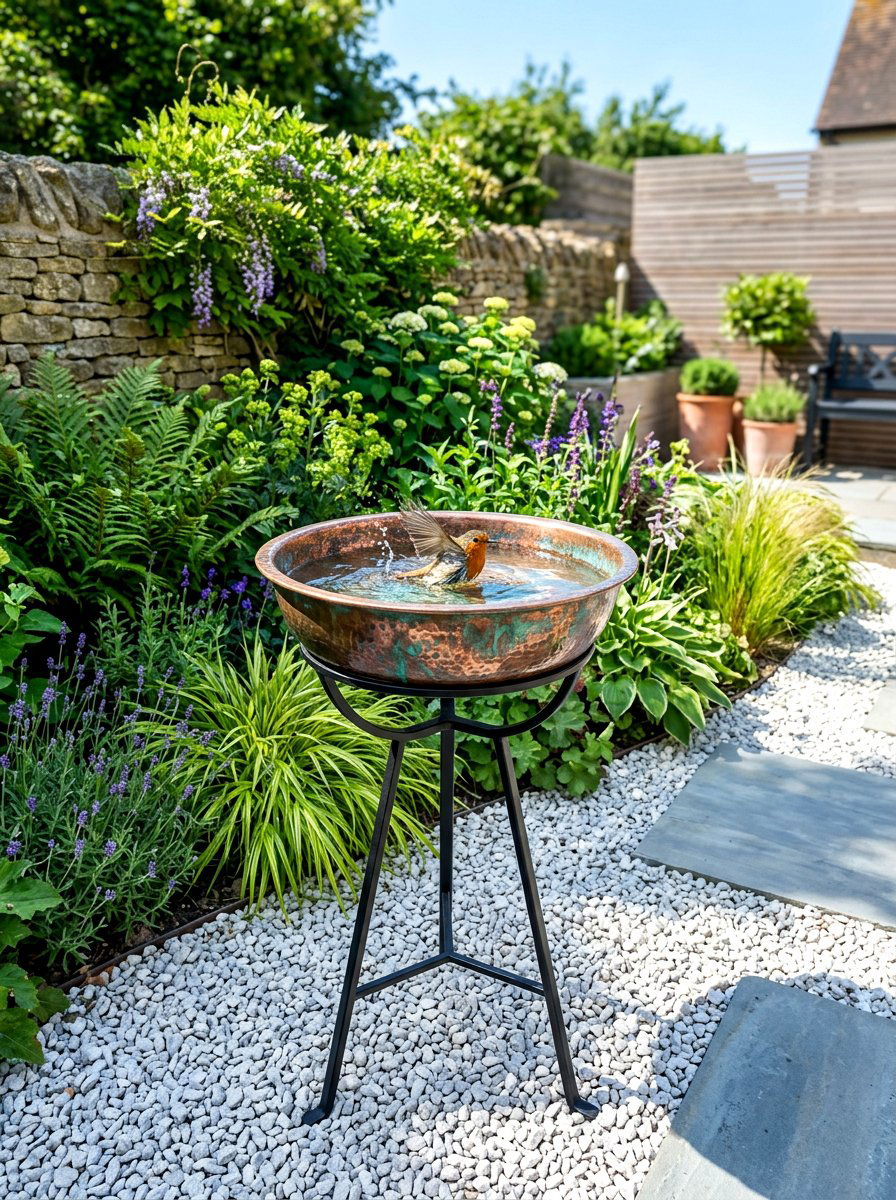 Copper Bowl Bird Bath - 30 bird bath ideas