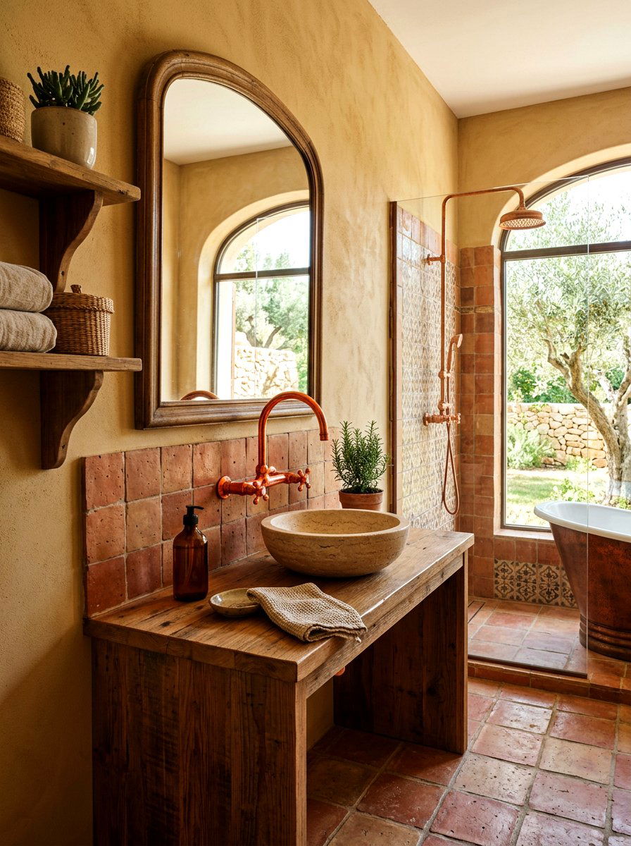 Copper Bridge Faucet - 30 bridge faucet bathroom ideas