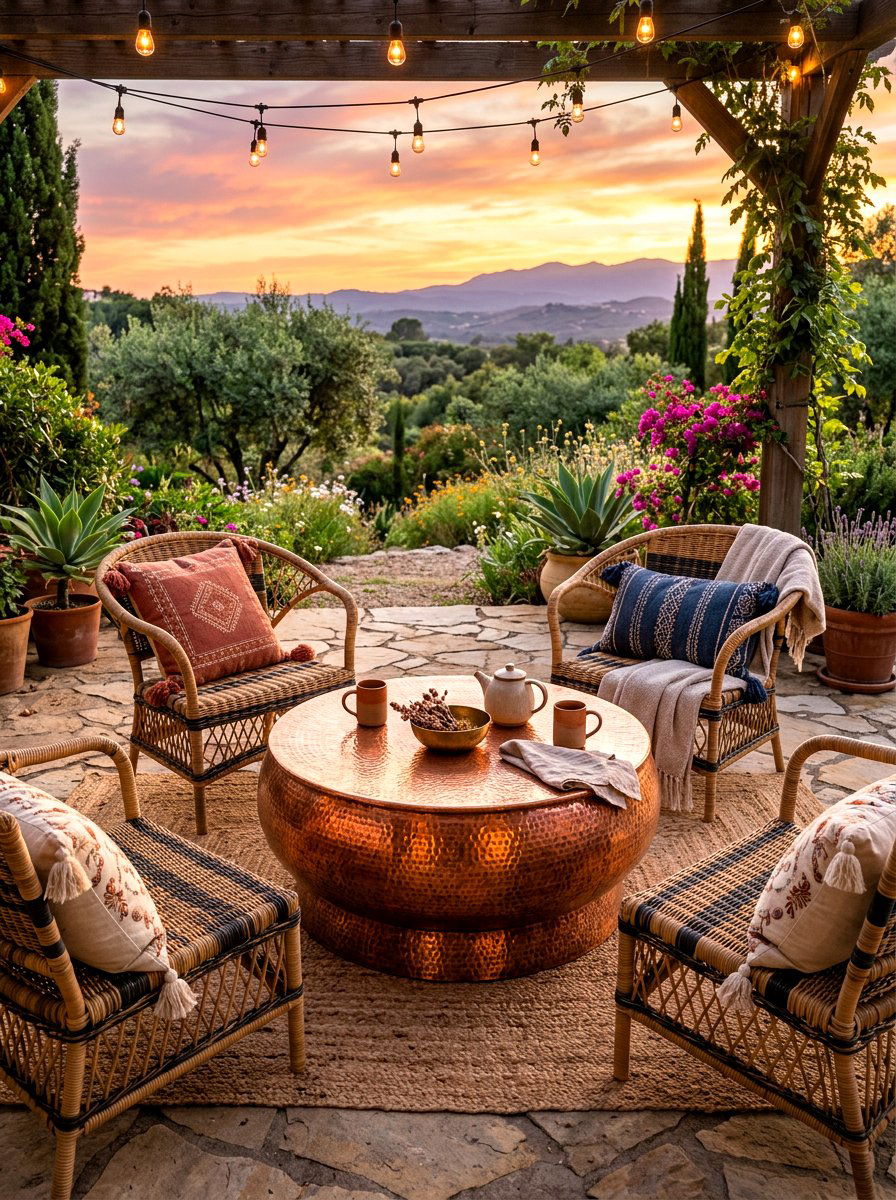 Copper Coffee Table - 30 metal patio furniture ideas