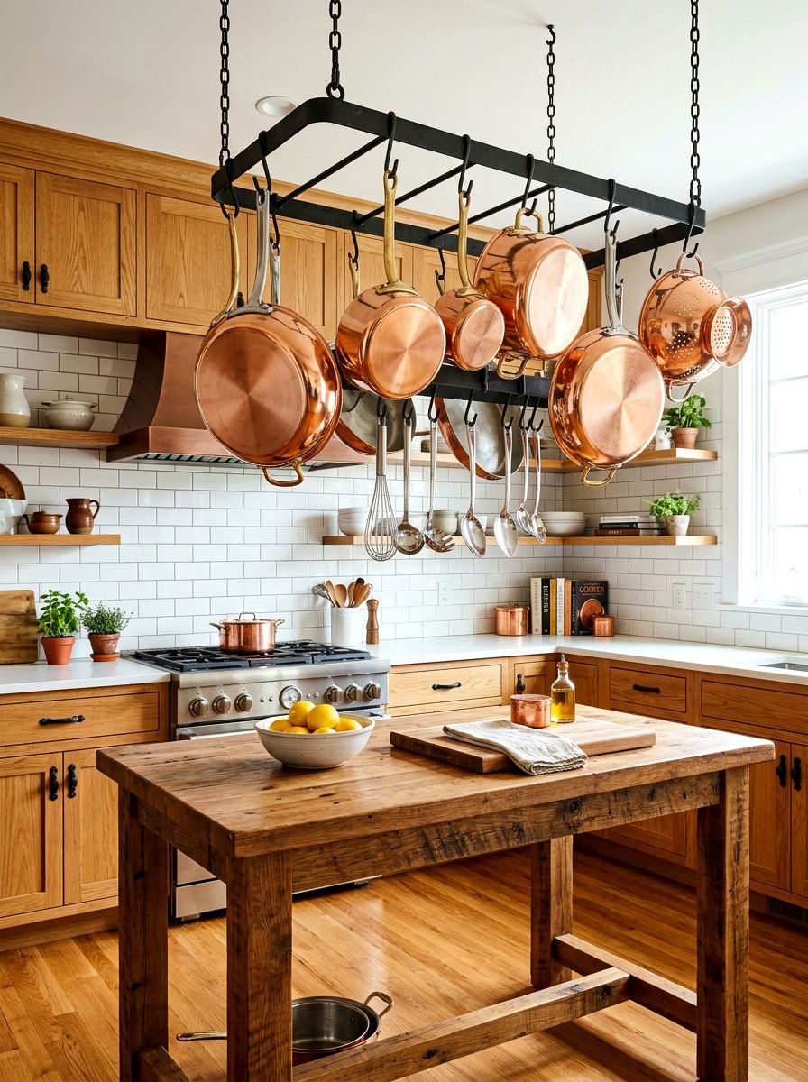 Copper Cookware Decor - 30 bistro dining room ideas