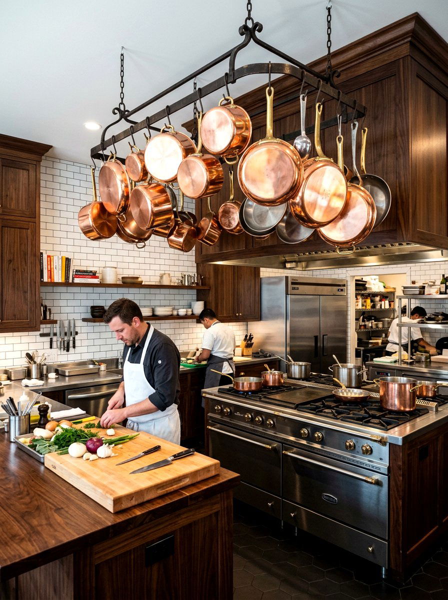 Copper Cookware Kitchen - 30 vintage kitchen ideas