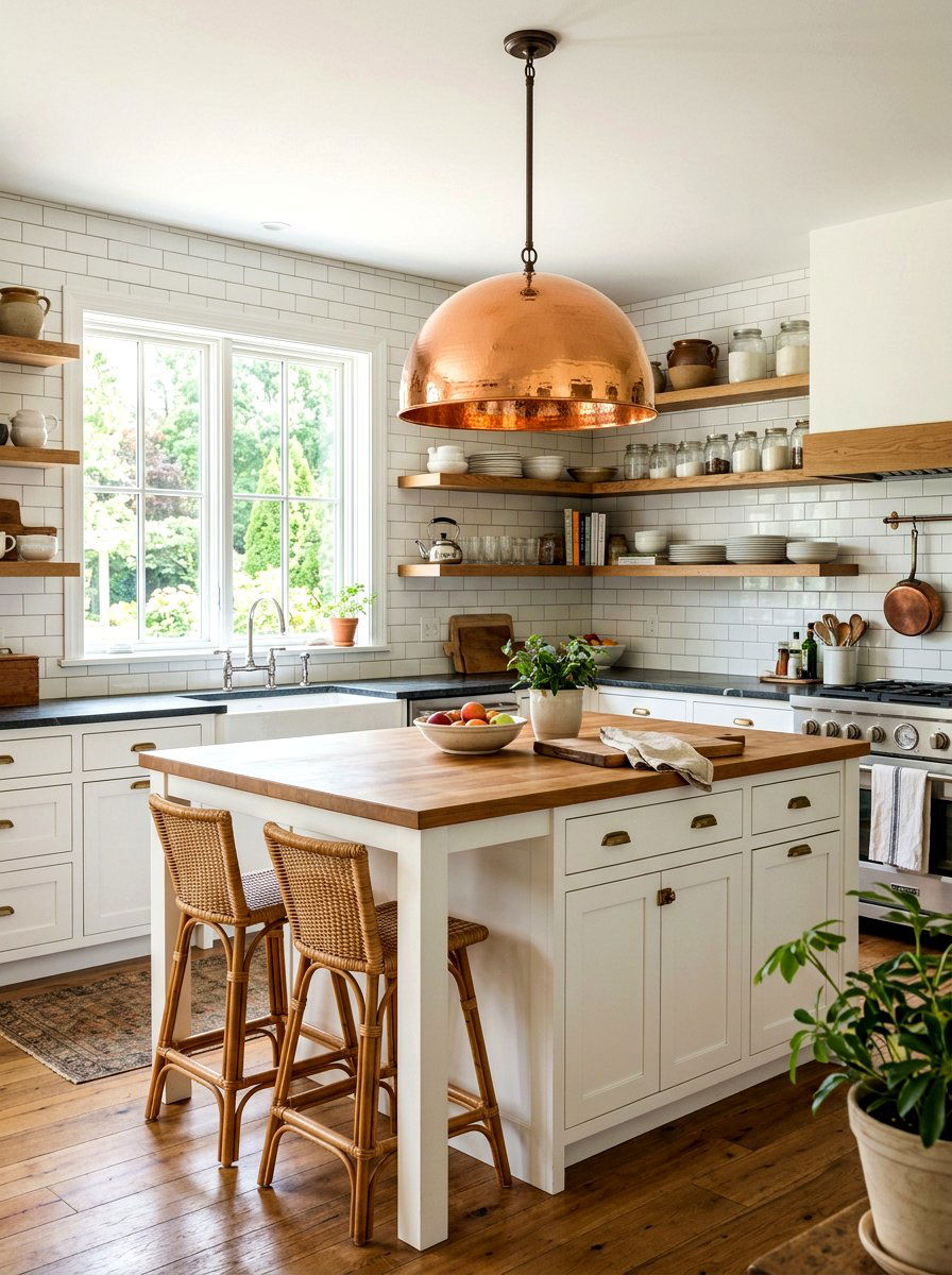 Copper Dome Farmhouse Kitchen Light - 30 oversized pendant lighting ideas