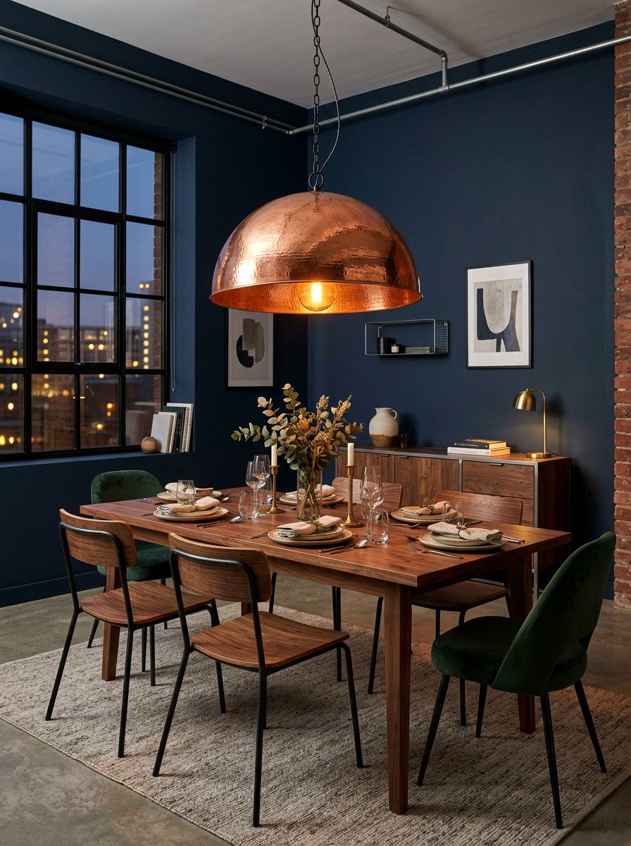 Copper Dome Pendant - 30 dining room lighting ideas