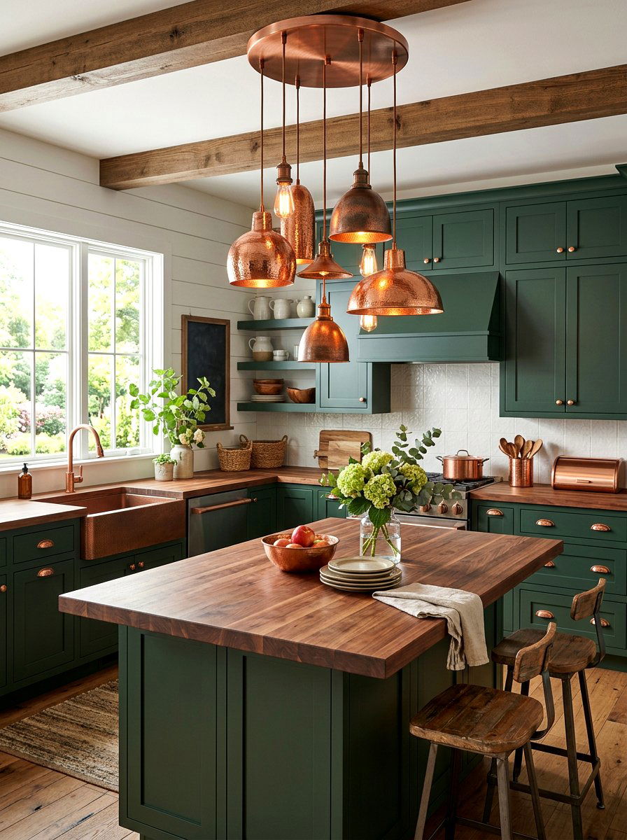 Copper Finish Cluster - 30 pendant light cluster ideas