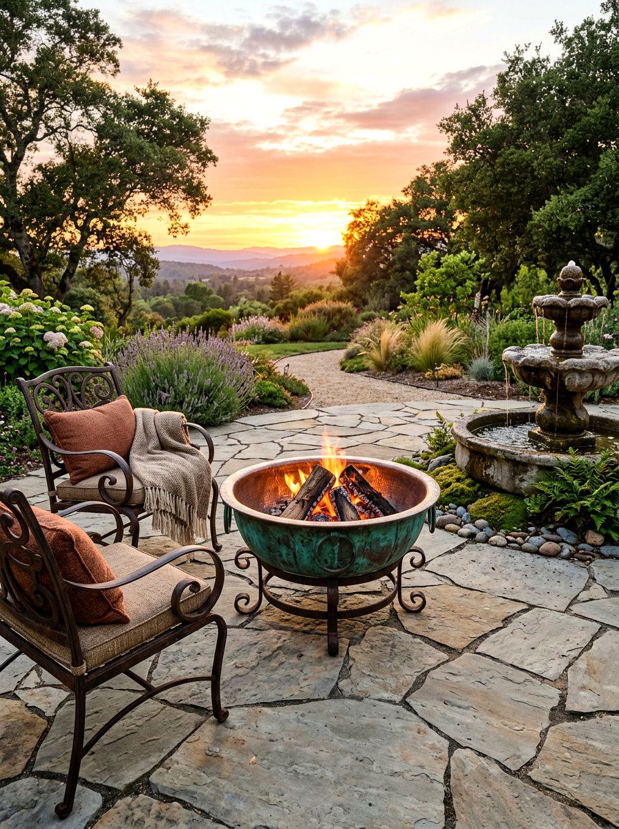 Copper Fire Pit - 30 rustic fire pit ideas