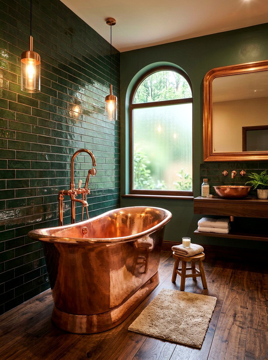 Copper Fixture Bathroom - 30 forest inspired bathroom ideas