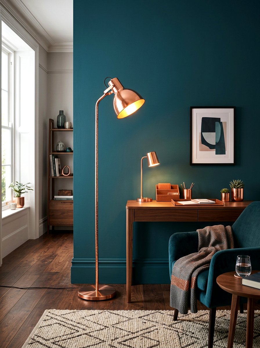 Copper Floor Lamp - 30 office floor lamp ideas
