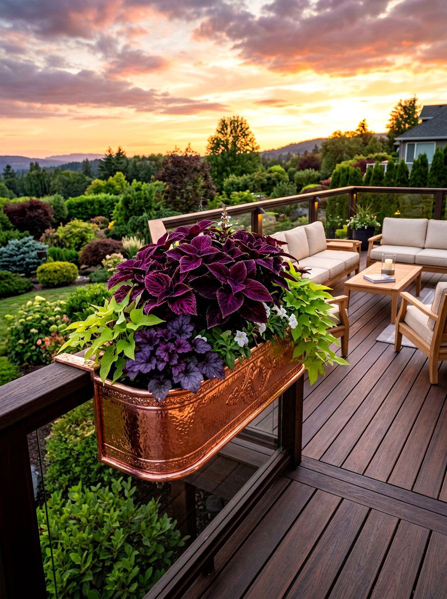 Copper Flower Box For Deck - 30 flower box railing ideas