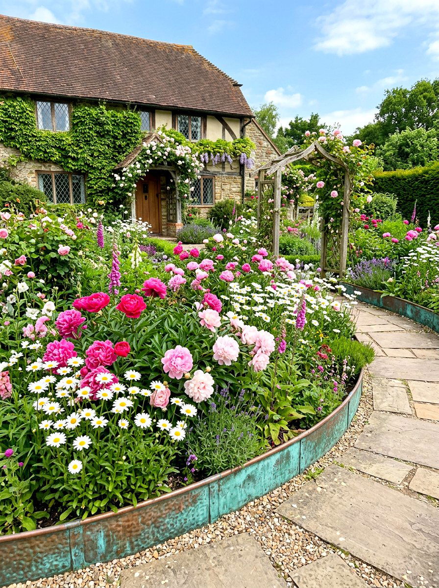 Copper Garden Edging - 30 metal landscape edging ideas